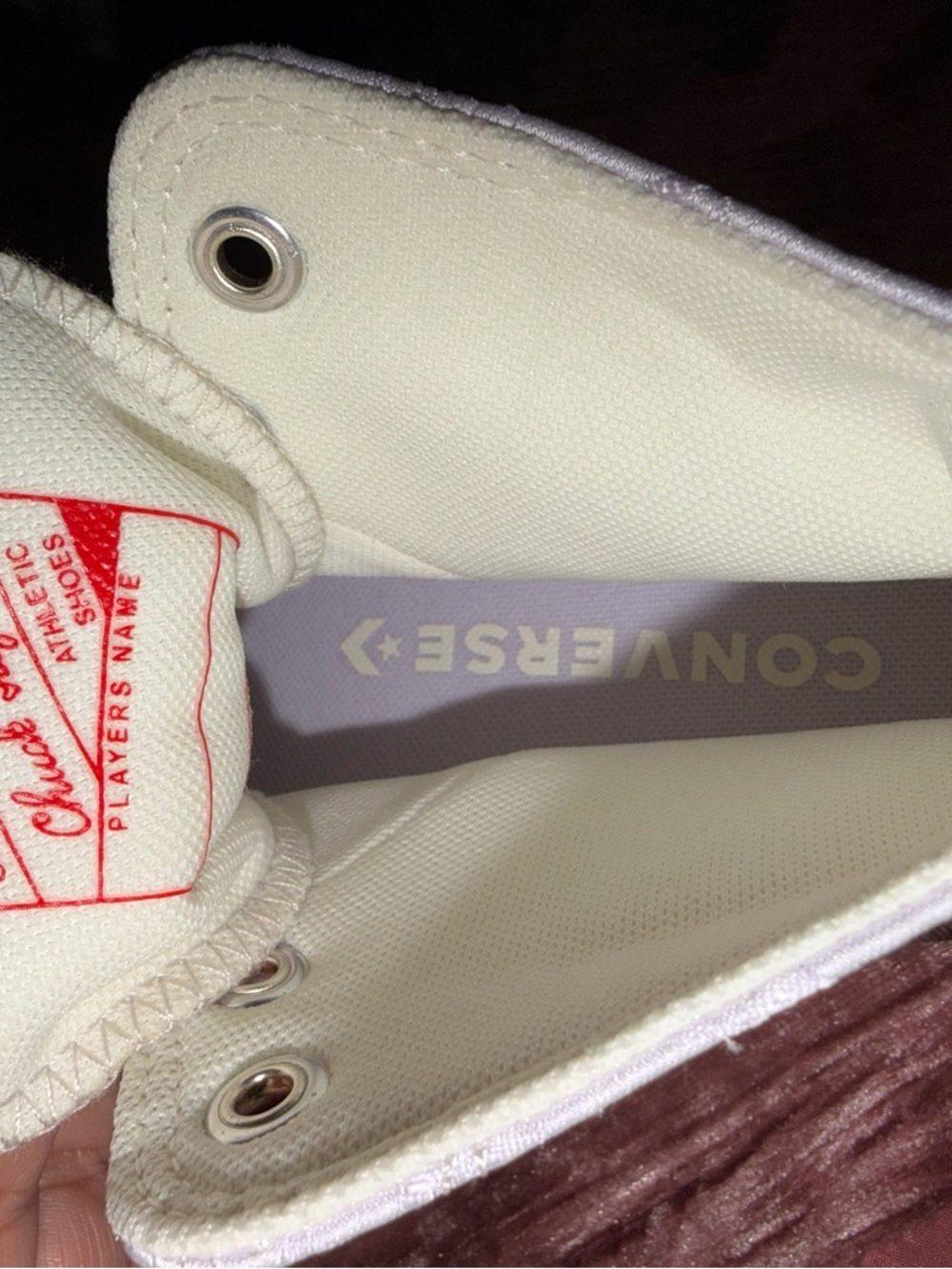 Brand new! One of a kind Converse High Top Sneakers in Lavender & Cream - Picture 4 of 10